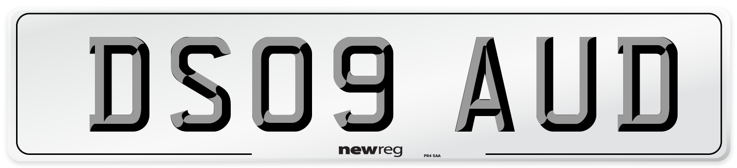 DS09 AUD Number Plate from New Reg